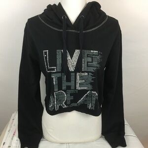 One Step Up Cropped Top Long Sleeve Hoodie Large